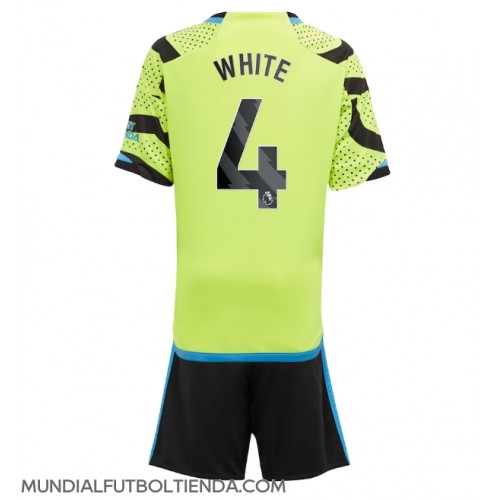 Camiseta Arsenal Benjamin White #4 Segunda Equipación Replica 2023-24 para niños mangas cortas (+ Pantalones cortos)